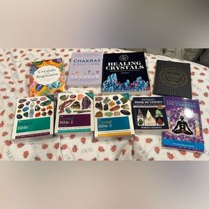 3 Crystal Bible Books + 6 more crystal books
